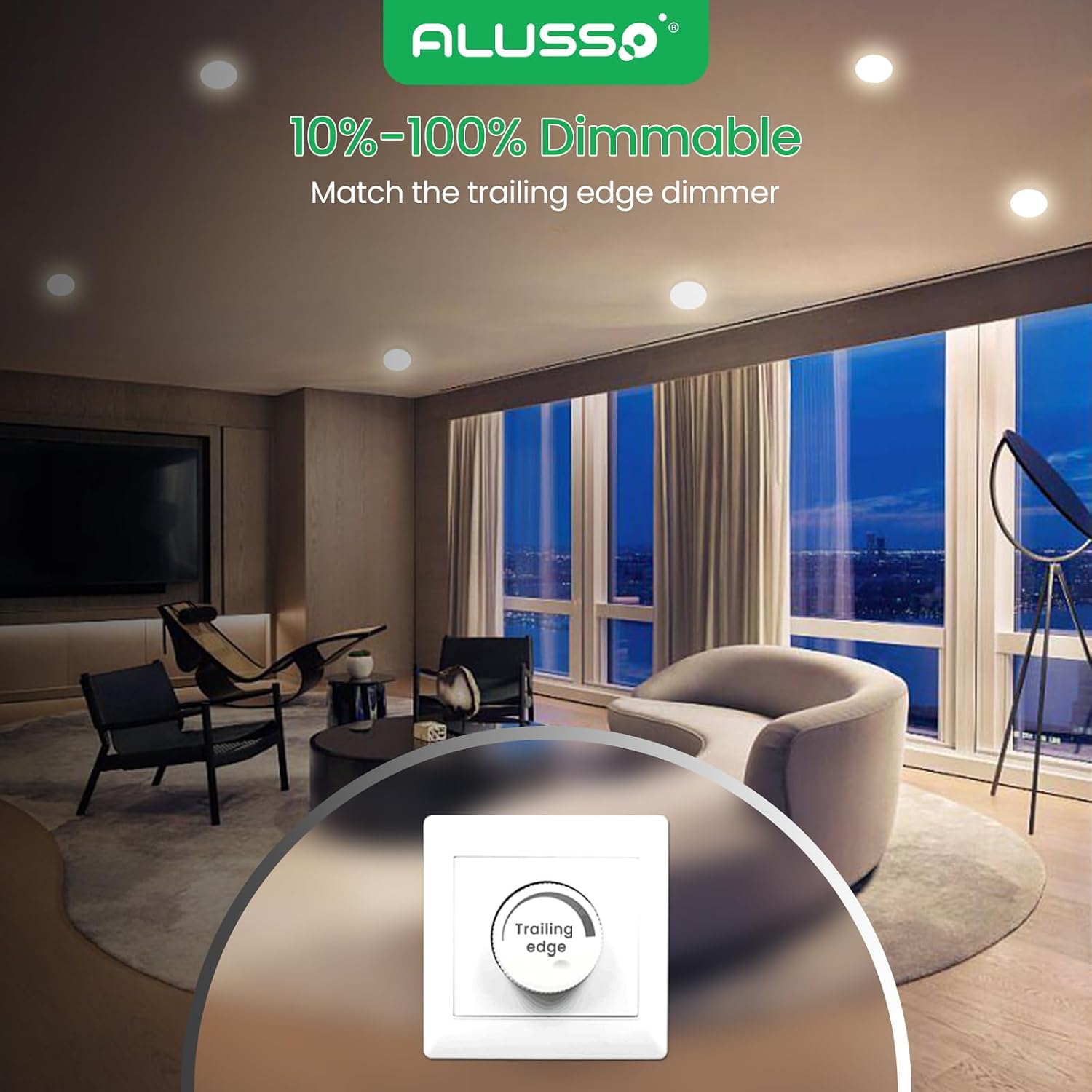 Detalle de ALUSSO LED Recessed Ceiling Lights 4W 310LM — 6 Pack
