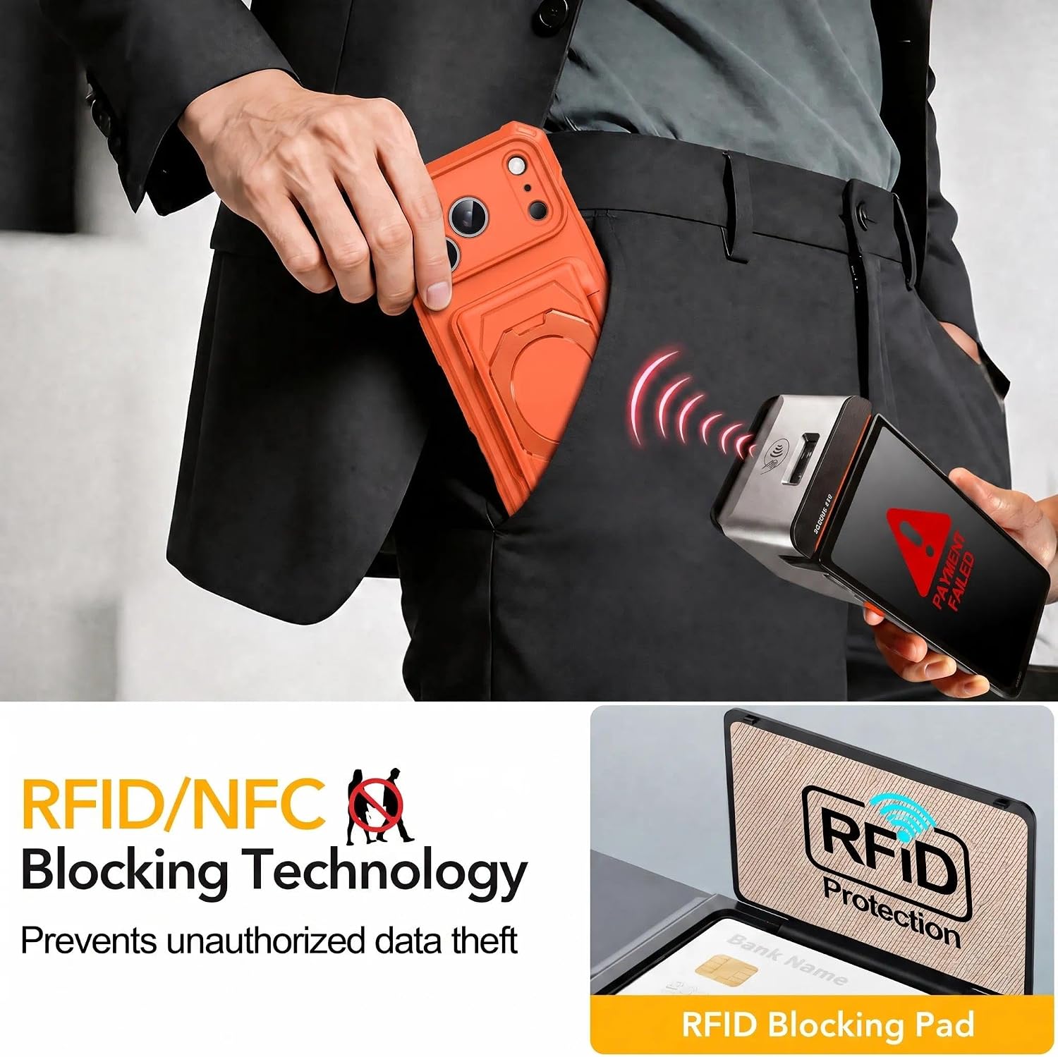 Thumbnail 6 de Oterkin Wallet Case for iPhone 18 Pro Max with 360° Stand and RFID Blocking