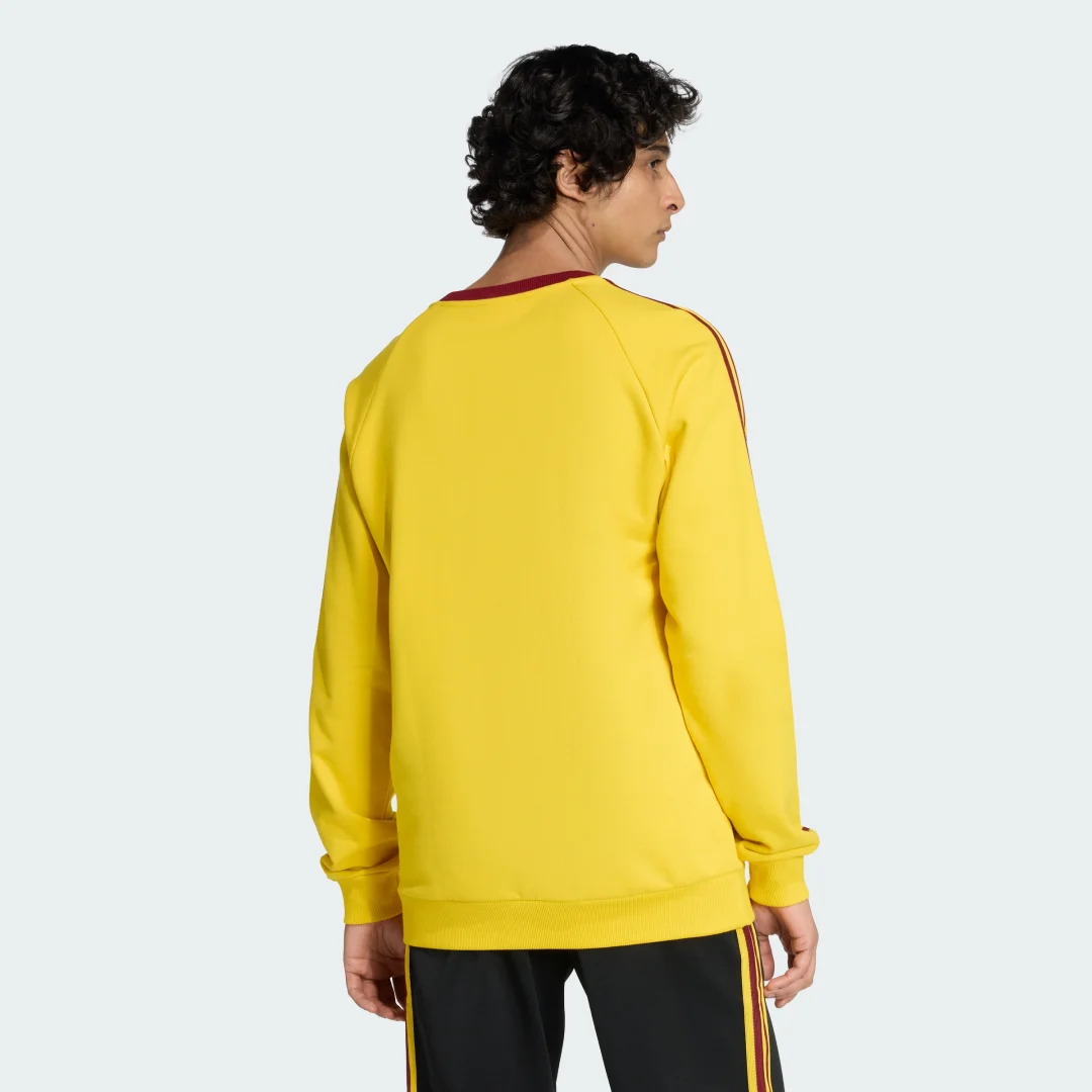 Detalle de Sudadera de cuello redondo AS Roma Originals de Adidas – Amarillo