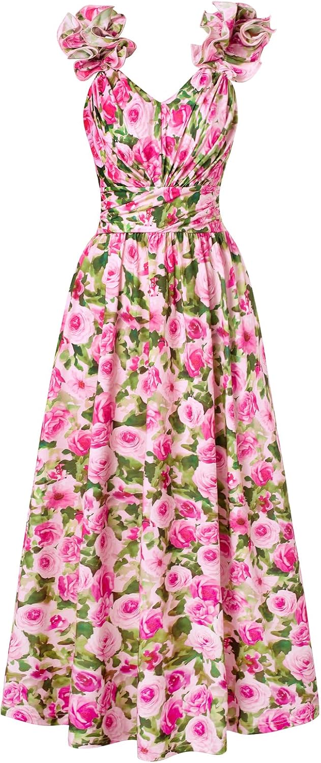 Thumbnail 6 de GRACE KARIN 2026 Women's Summer Floral Print Dress: Sleeveless, Flowy A-Line Sundress with Pockets