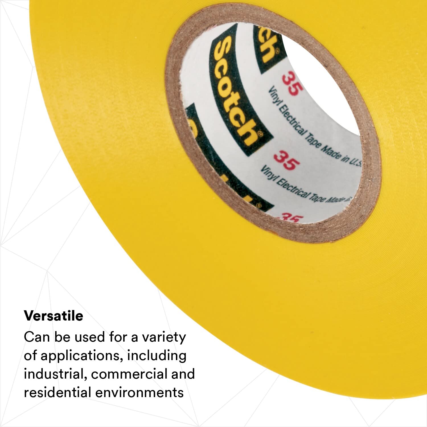 Detalle 2 de Scotch 35-3/4X66FT-YL Vinyl Electrical Tape, Yellow, 19 mm x 20 m