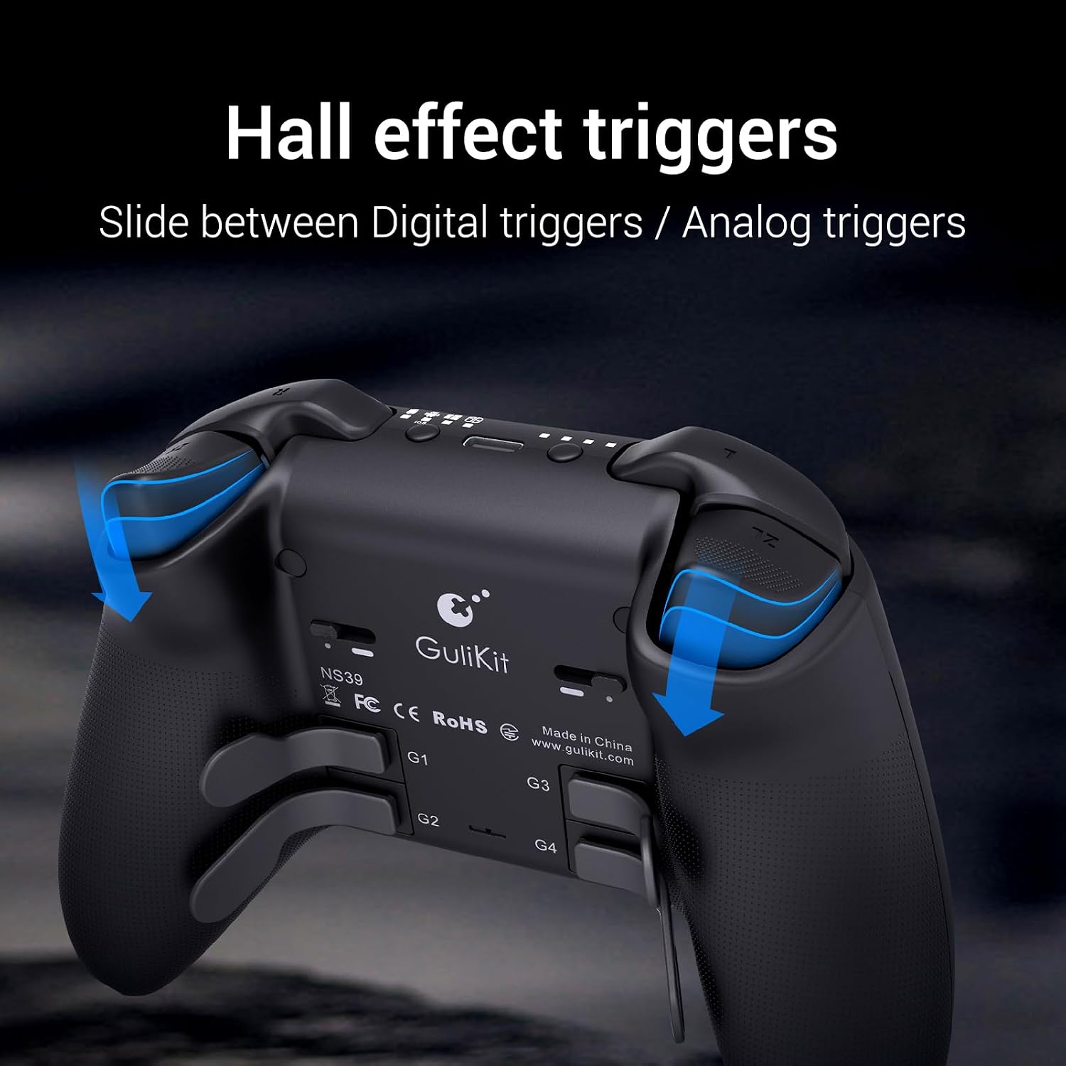 Detalle 2 de GuliKit KK3 Max-gamecontroller met Hall-effect, 1000 Hz en 4 paddles