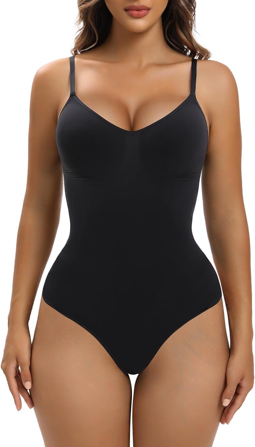 Detalle de YIANNA Shapewear for Women: Tummy Control Seamless Bodysuit with Open Crotch