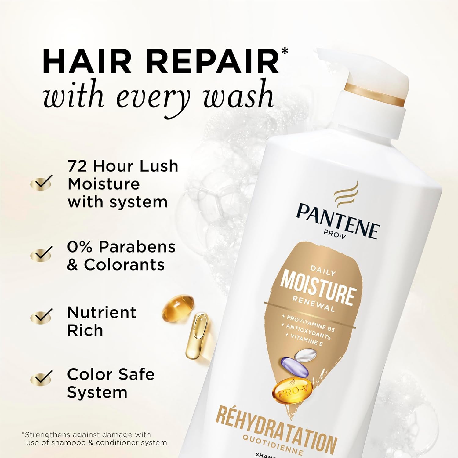 Thumbnail 1 de Pantene Daily Moisture Renewal Shampoo with Vitamin E, 27.7 fl oz