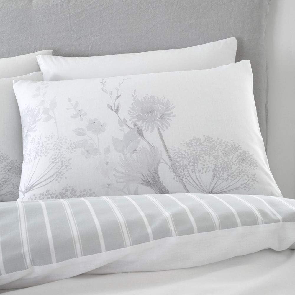 Thumbnail 2 de Catherine Lansfield Meadowsweet Floral Reversible King Duvet Cover Set with Pillowcases White