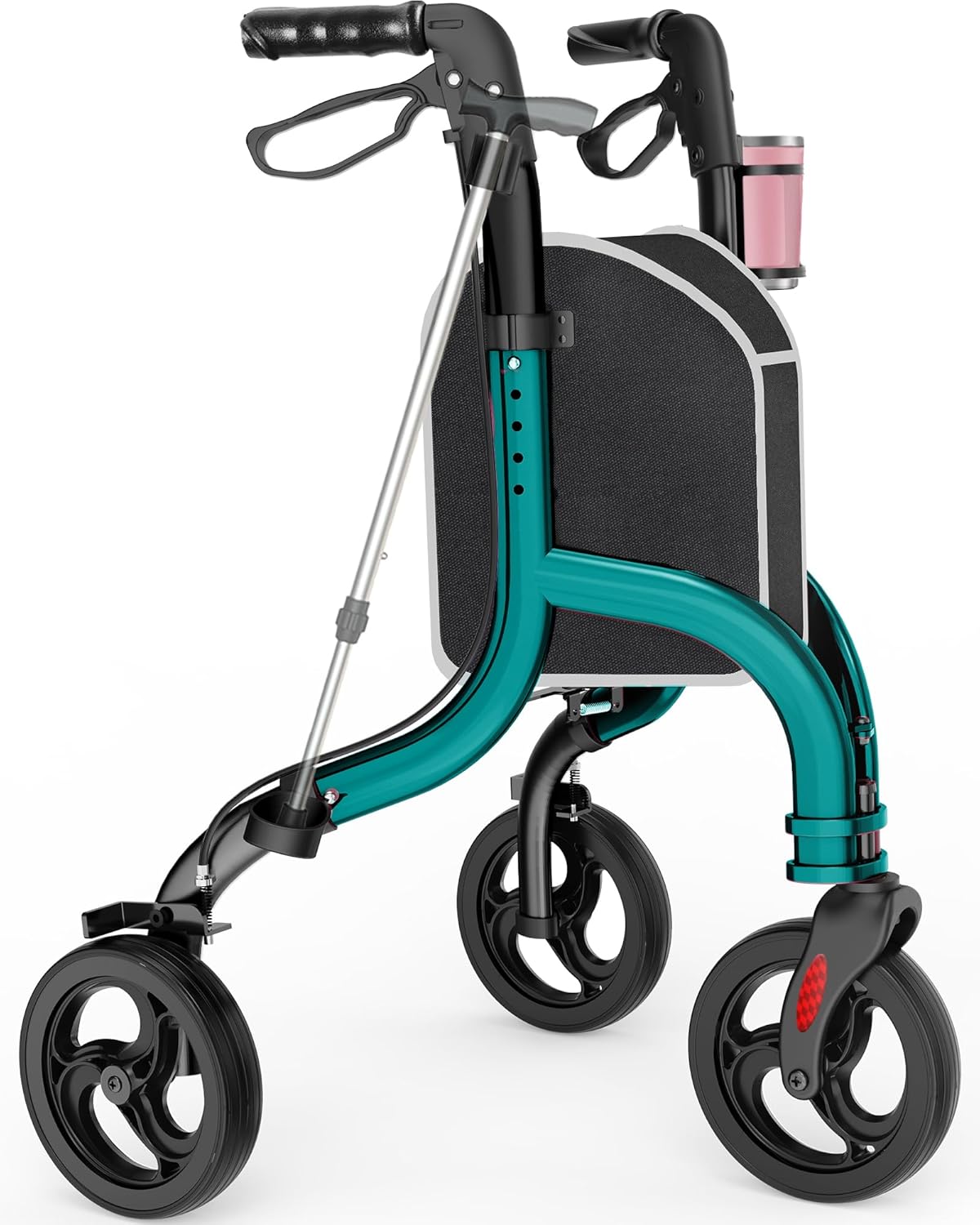 Thumbnail 6 de HOMLAND 3 Wheel Walkers for Seniors: Foldable Rollator with Cane & Cup Holders