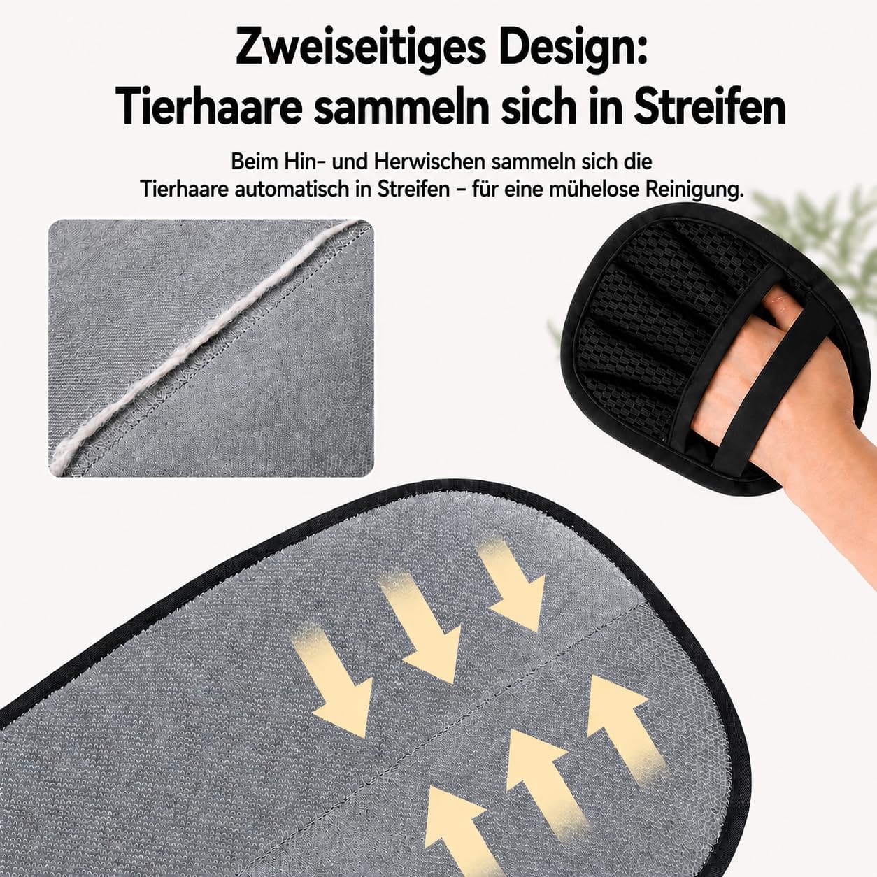 Detalle 2 de ZenithyrEn Tierhaarentferner Handschuh 2er-Set: Verdicktes Design mit elektrostatischem Saugkraft – Fell Magnet