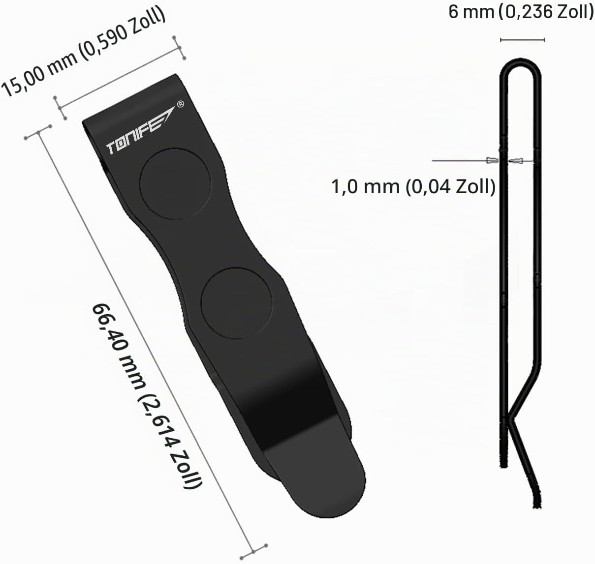 Detalle de TONIFE Mehrzweck-Clip Montierbarer Taschenclip für Smartphones