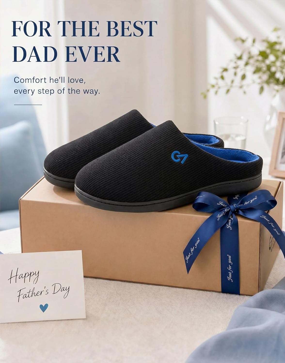 Thumbnail 2 de VeraCosy Men's Two-Tone Memory Foam Slippers