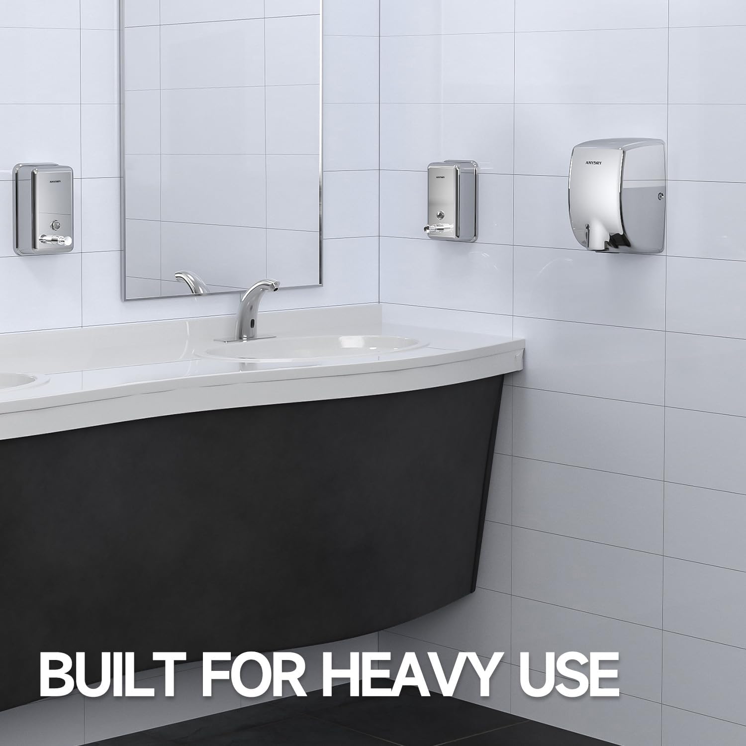Thumbnail 6 de anydry 1100ml Commercial-Grade Manual Soap Dispenser (Stainless Steel, Wall-Mounted)