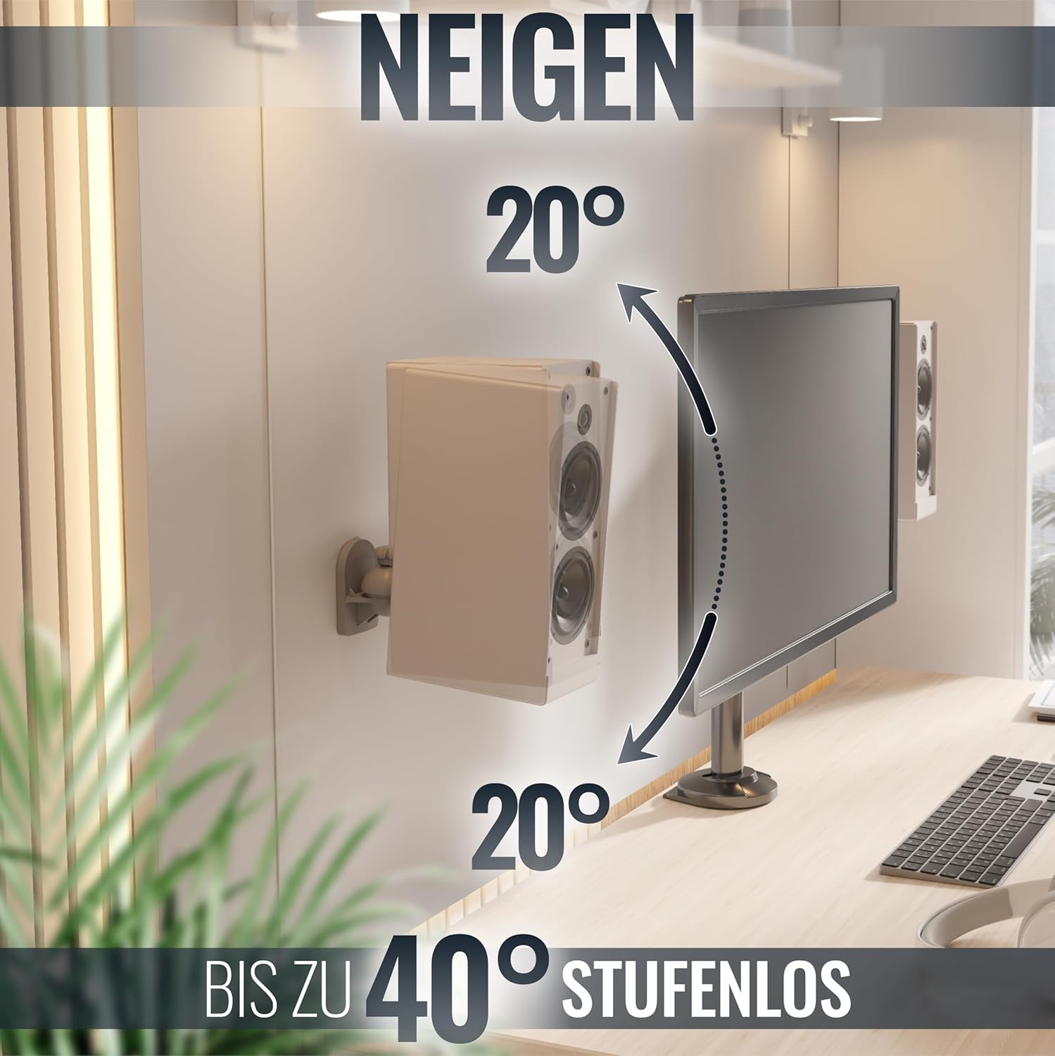 Detalle 2 de RICOO LH028-W support mural pour enceinte 2,5 kg