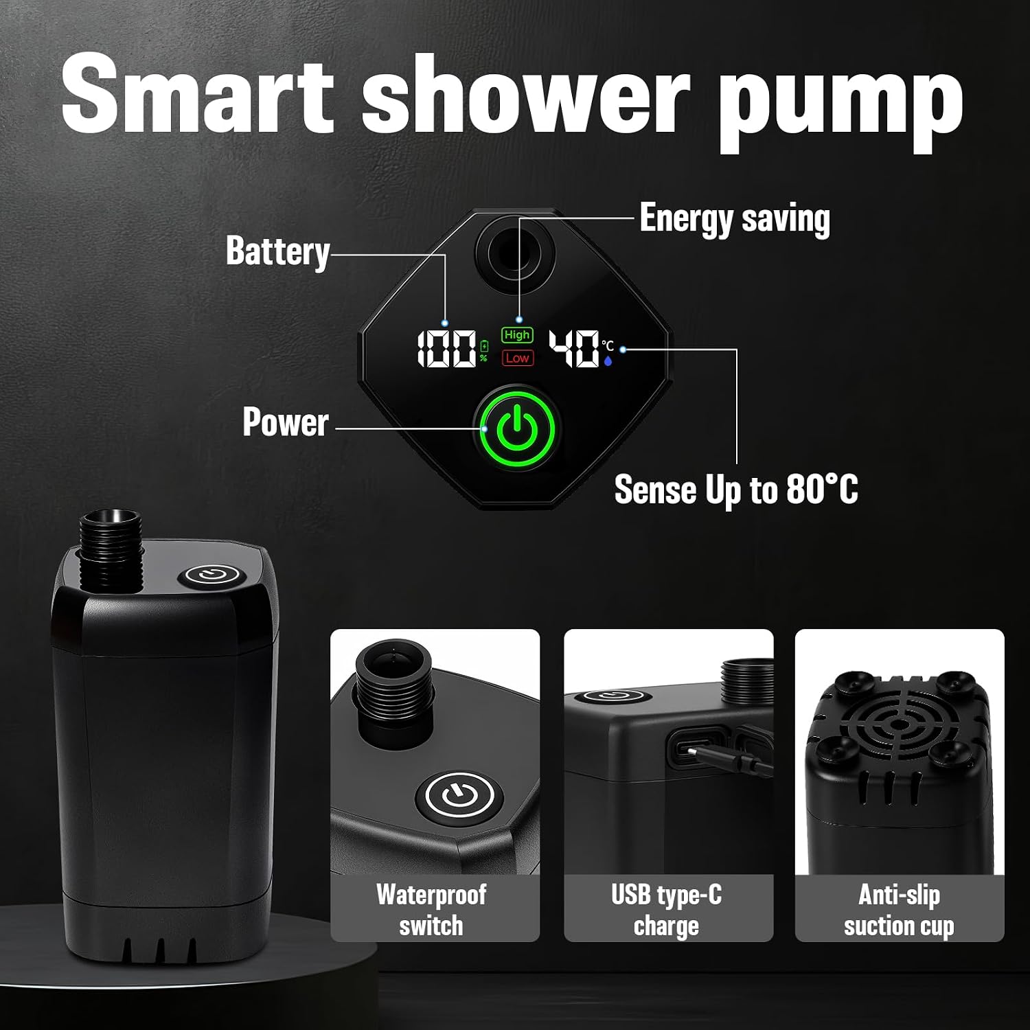 Thumbnail 2 de Portable Camping Shower with 6000mAh Pump