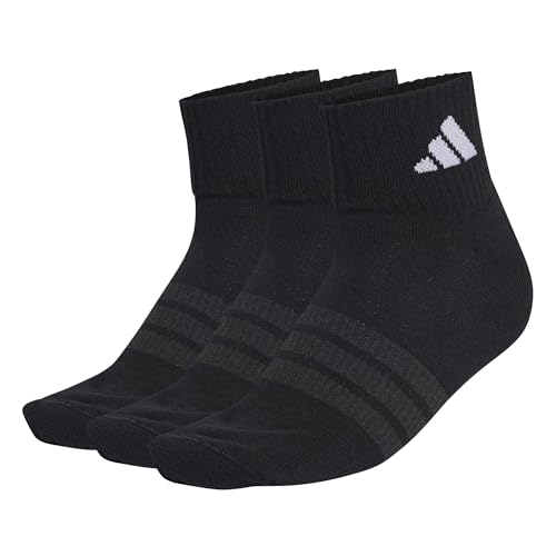 Detalle de adidas Unisex Cushioned Sportswear Ankle Socks 3er-Pack – Schwarz/Schwarz/Weiß, Gr. 37–40