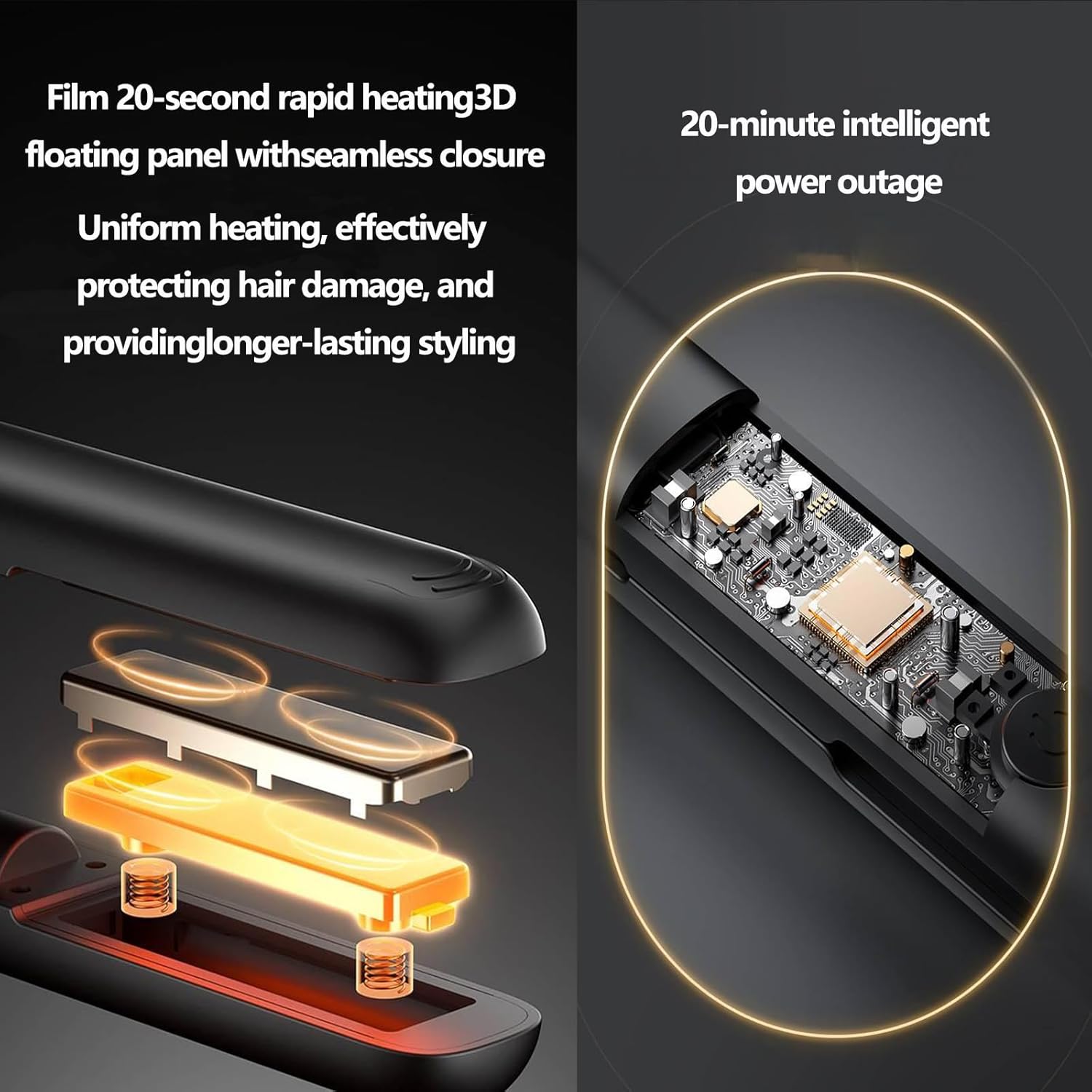 Thumbnail 3 de Cordless 2-in-1 Hair Straighteners & Curler (Titanium Plates) USB Rechargeable Travel Flat Iron