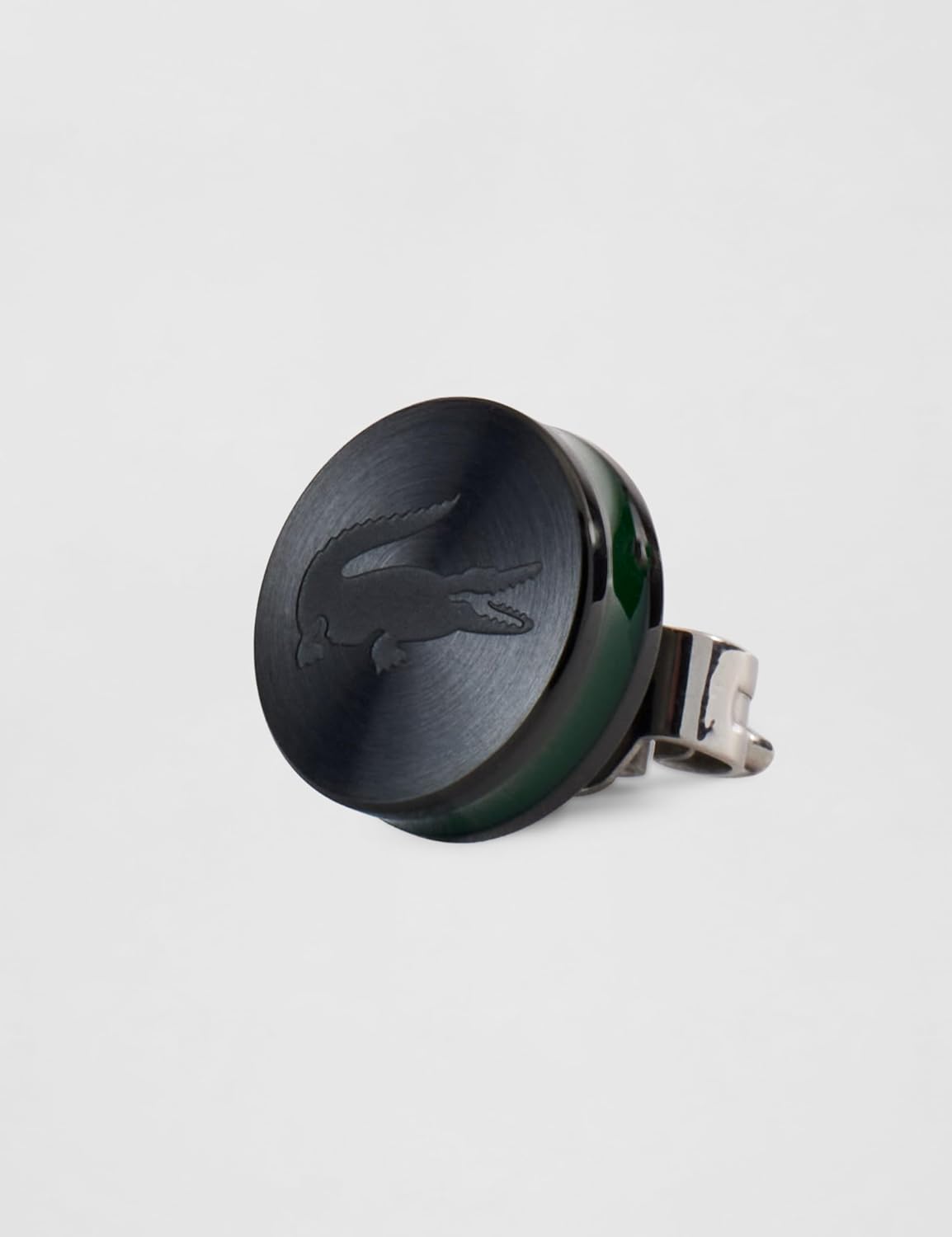Detalle de Lacoste Baseline Ohrstecker für Herren – Edelstahl mit schwarzer IP-Beschichtung