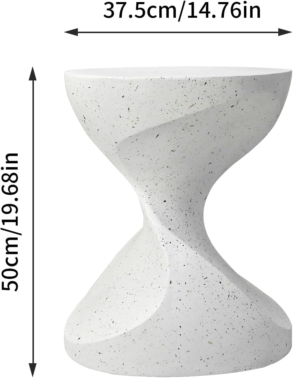 Detalle 2 de Wisfor XZ1626 Round Concrete Side Table, White, Indoor/Outdoor