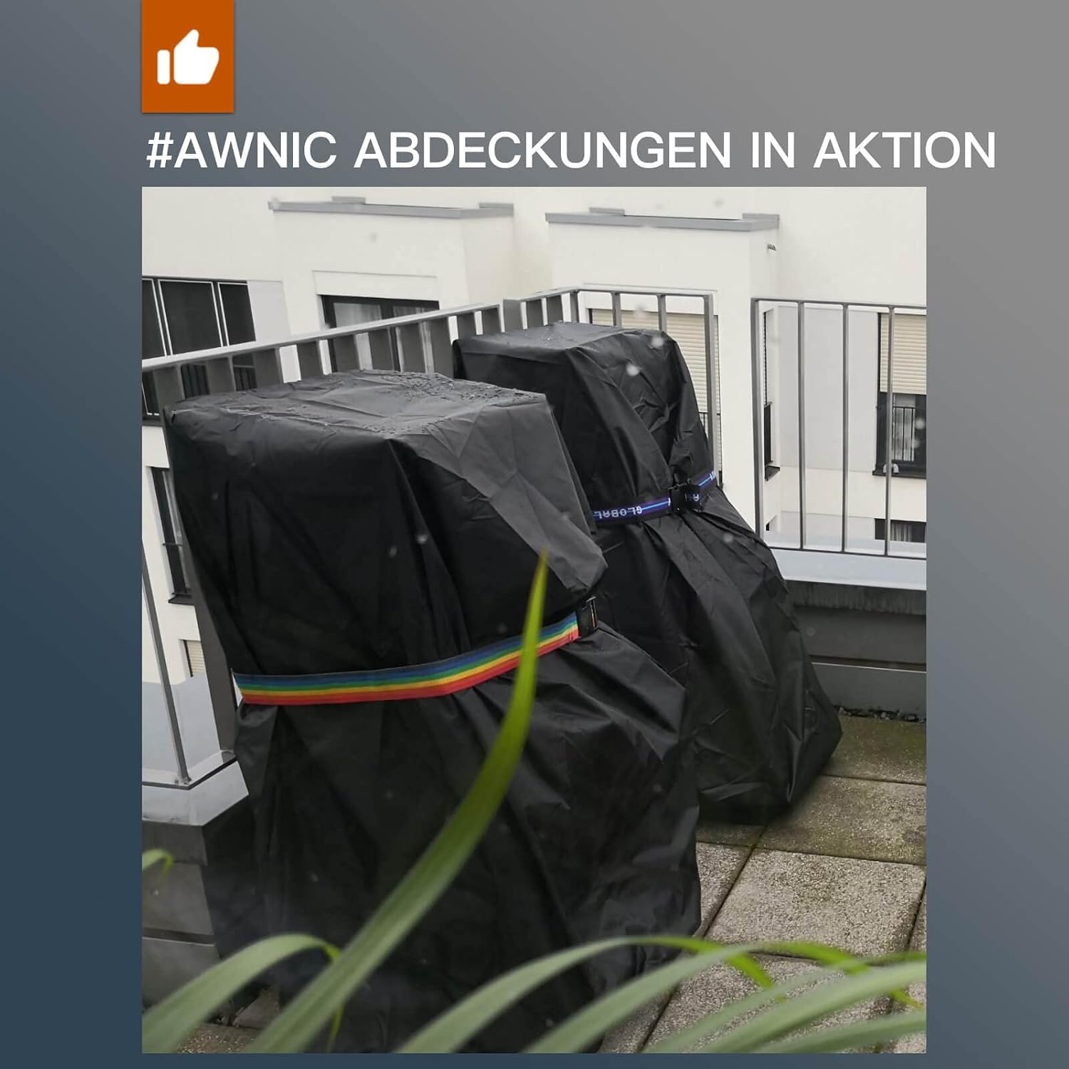 Thumbnail 6 de Awnic Gartenstuhl Schutzhülle – Wasserdicht, windfest und jahresbeständig (68x68x110 cm, Oxford Stoff)