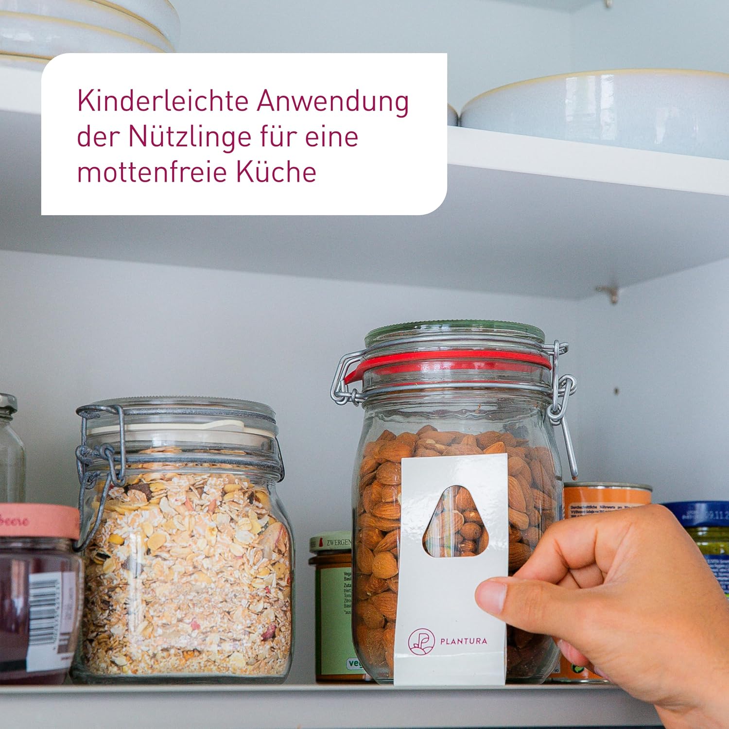 Detalle 2 de Plantura Schlupfwespen gegen Lebensmittelmotten, 9 Karten – natürliche Lösung für Mottenprobleme