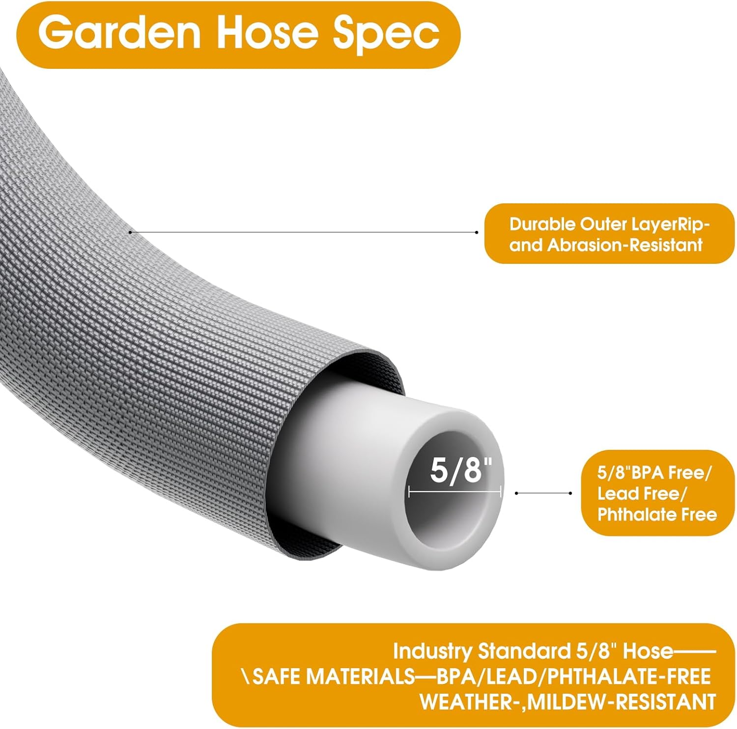 Thumbnail 1 de GUKOK 100 FT Non-Expanding Garden Hose — Ultra-Light, Kink-Free, Burst-Resistant