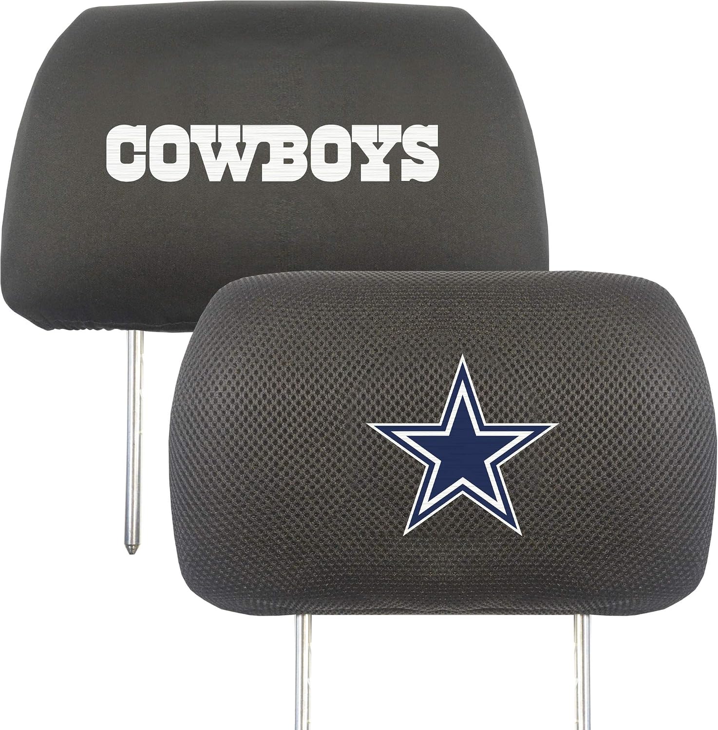 Detalle de FANMATS 12496 haftowane pokrowce na zagłówki Dallas Cowboys, czarne, 2 szt.