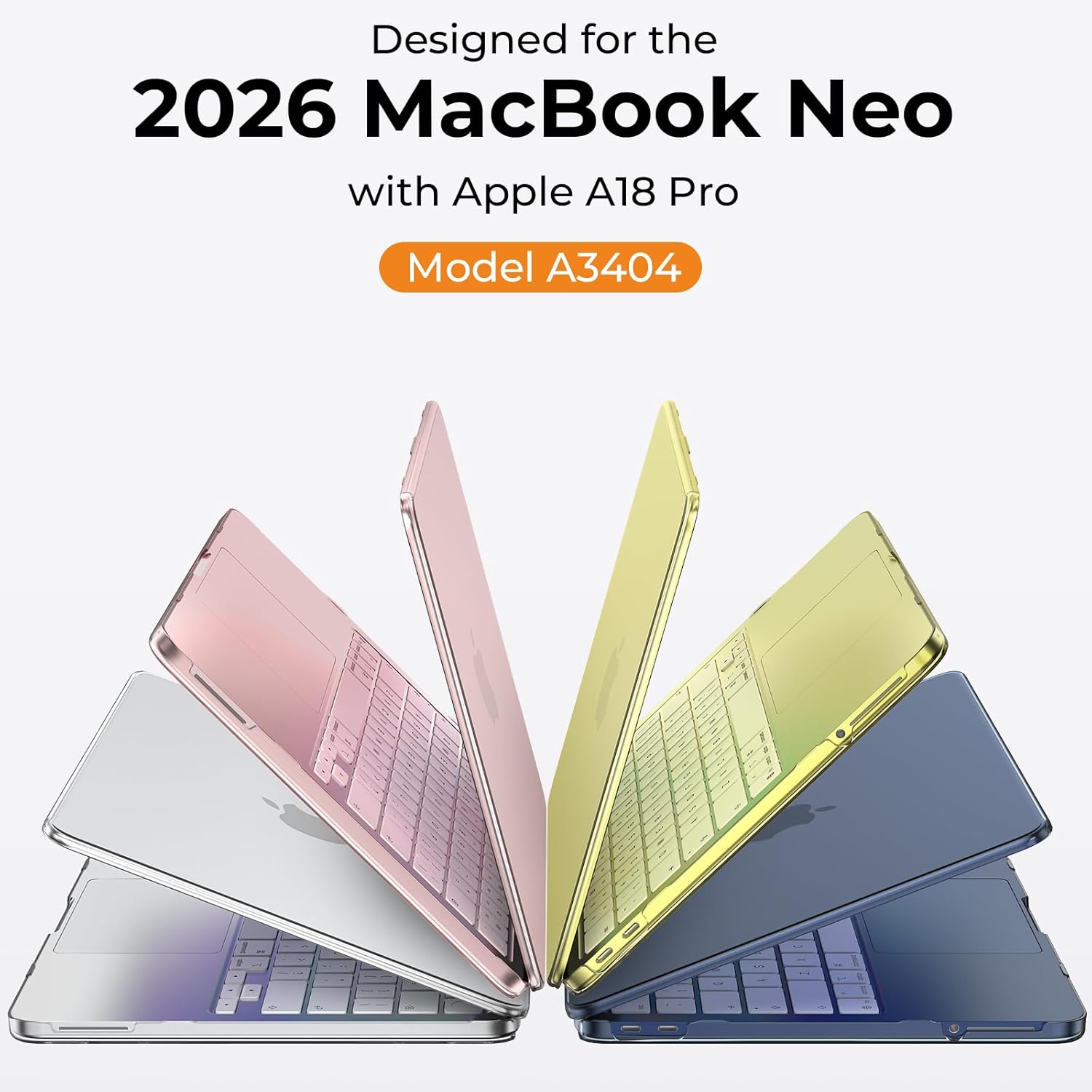 Thumbnail 2 de EooCoo Transparent MacBook Neo Case 13 inch (2026) for A3404 with A18 Pro Chip – Crystal Clear Protective Shell