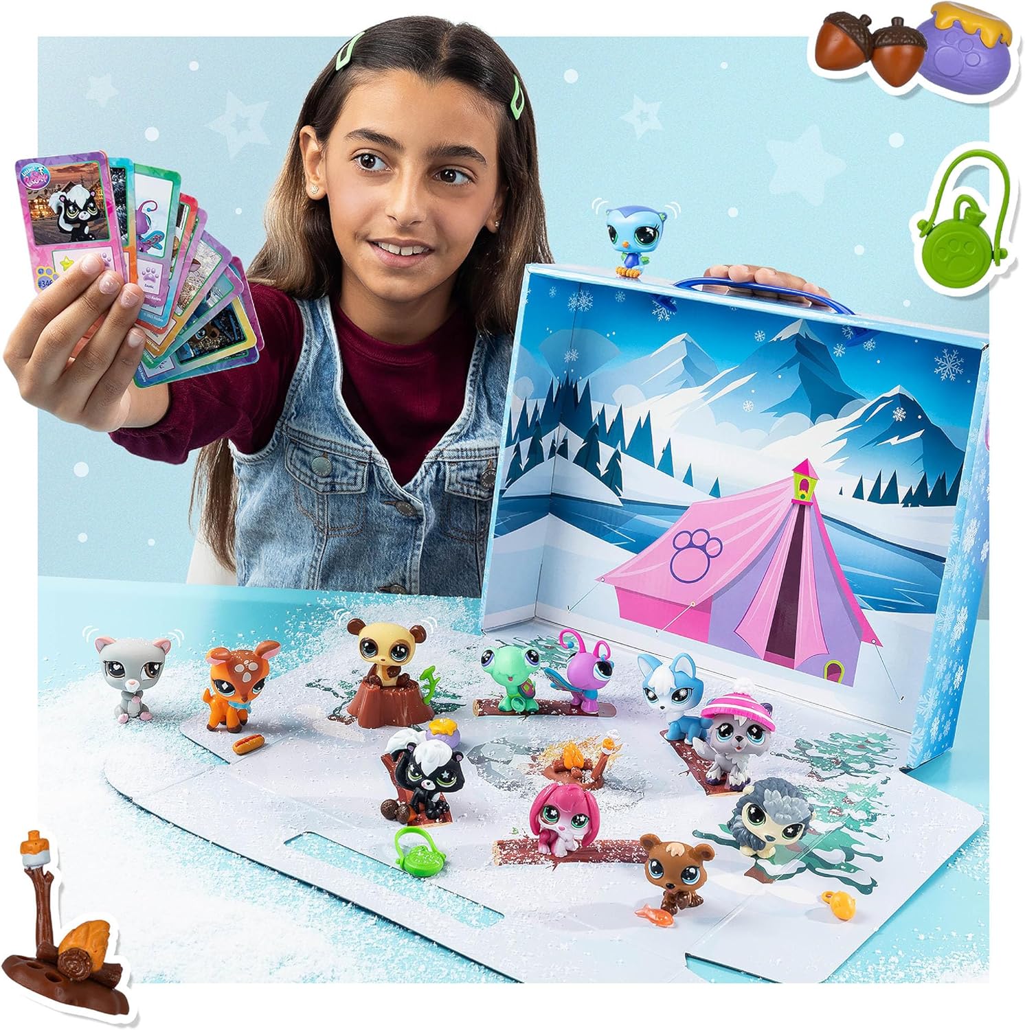 Thumbnail 2 de Littlest Pet Shop Cozy Campfire Play Pack (Series 4, Gen 7) Bobble Head Hedgehog Figure Set