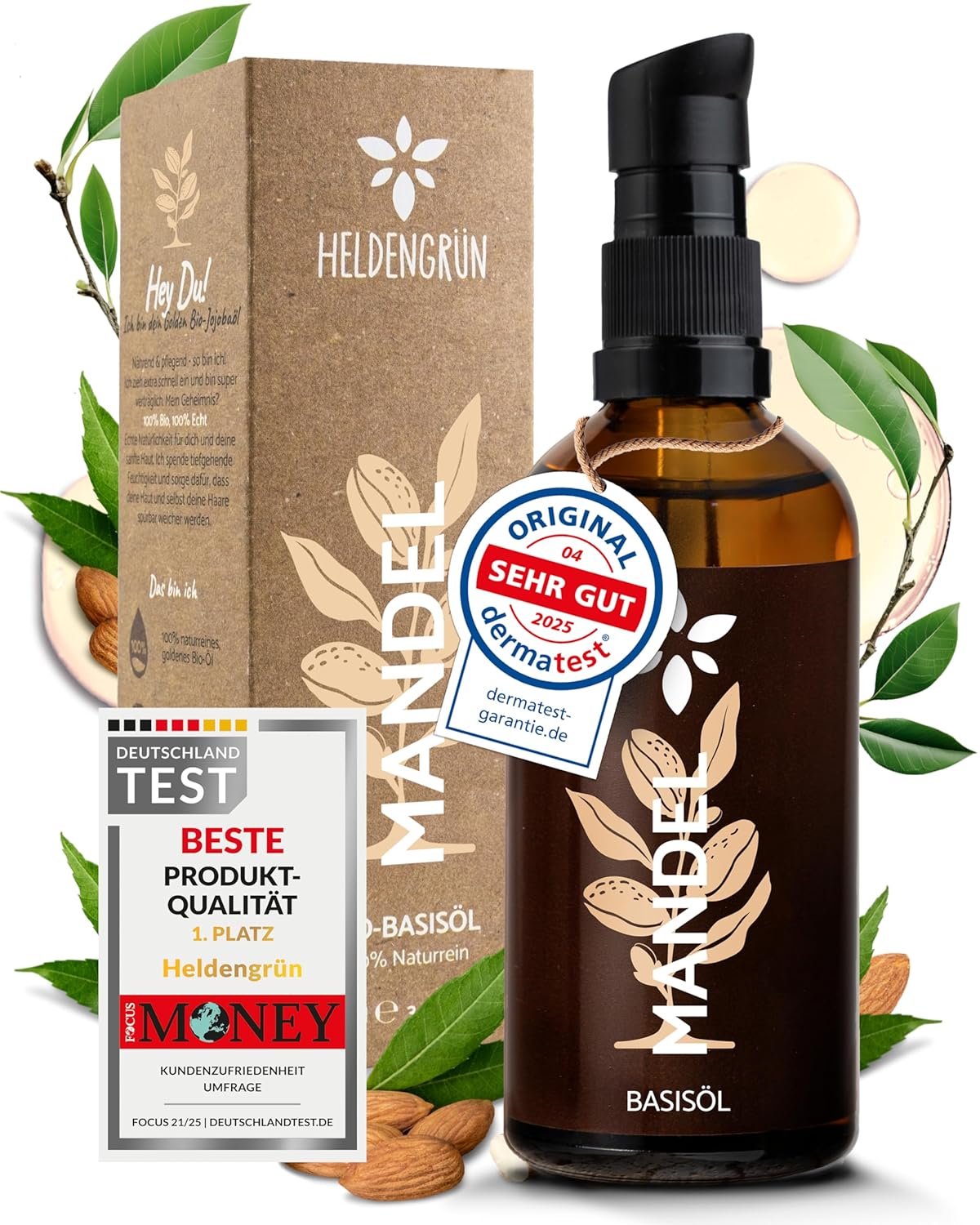 Detalle de Heldengrün Mandelöl Bio 100 ml