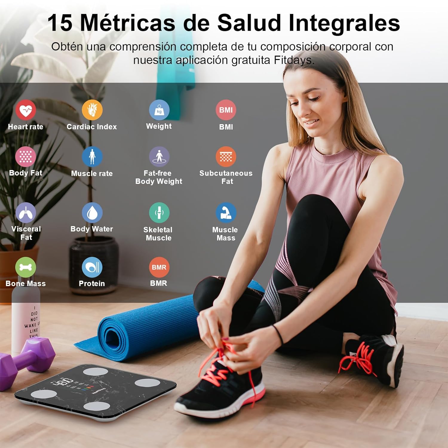 Thumbnail 4 de Healthkeep Báscula Digital con 15 Datos Corporales y Pantalla Grande 🩺