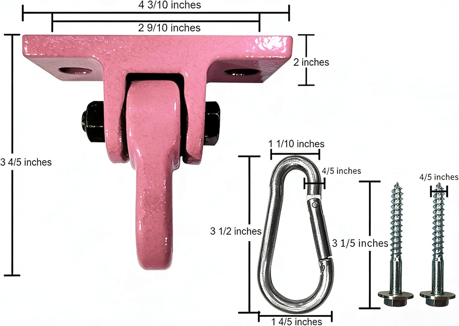 Detalle de ABUSA Heavy Duty Pink Swing Hangers (Screws & Bolts Included) — Over 5000 lb Capacity, 4-Pack