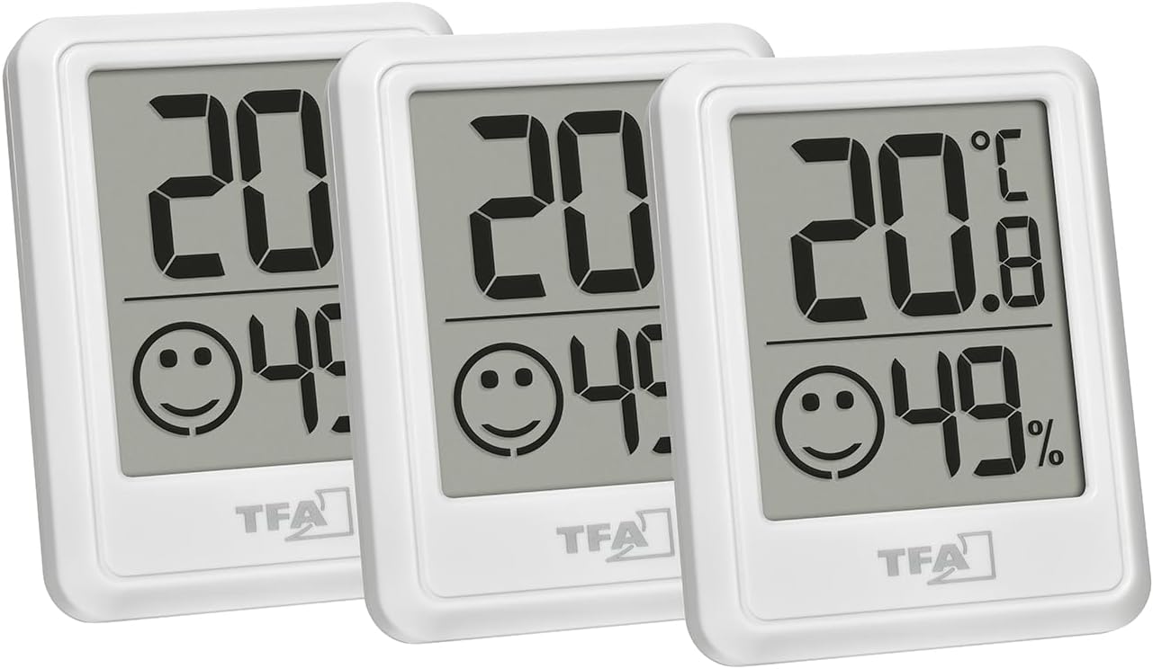 Detalle de TFA Dostmann 30.5060.02.03 – zestaw 3 termohigrometrów z wskaźnikiem komfortu
