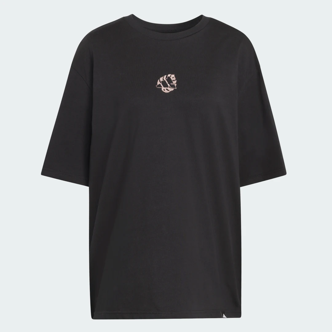 Detalle 2 de Camiseta holgada con estampado de inspiración animal de Adidas (negro)