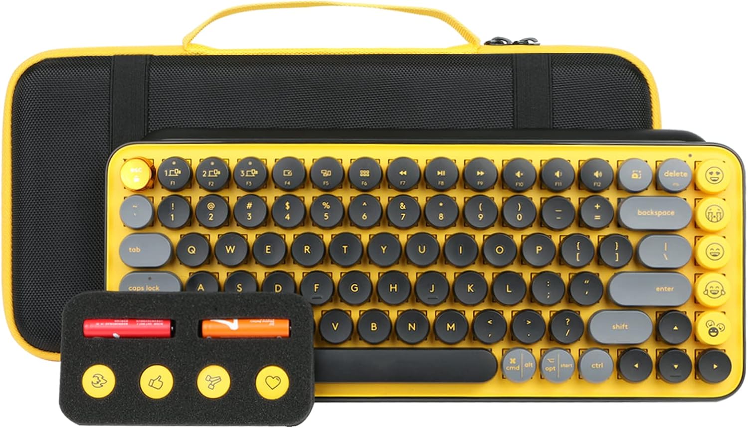 Detalle 2 de co2CREA 20224131531 Hard Case for Logitech POP Keys Keyboard, Black/Yellow