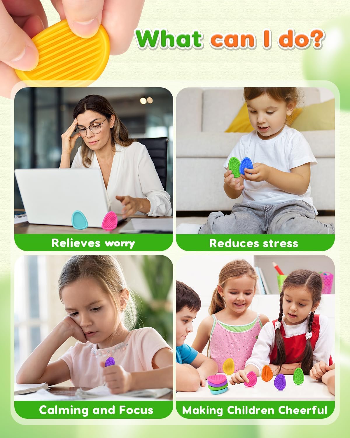Thumbnail 3 de Fidget Toys Sensory Stone: 24-Pack Textured Worry Stones for Kids and Adults