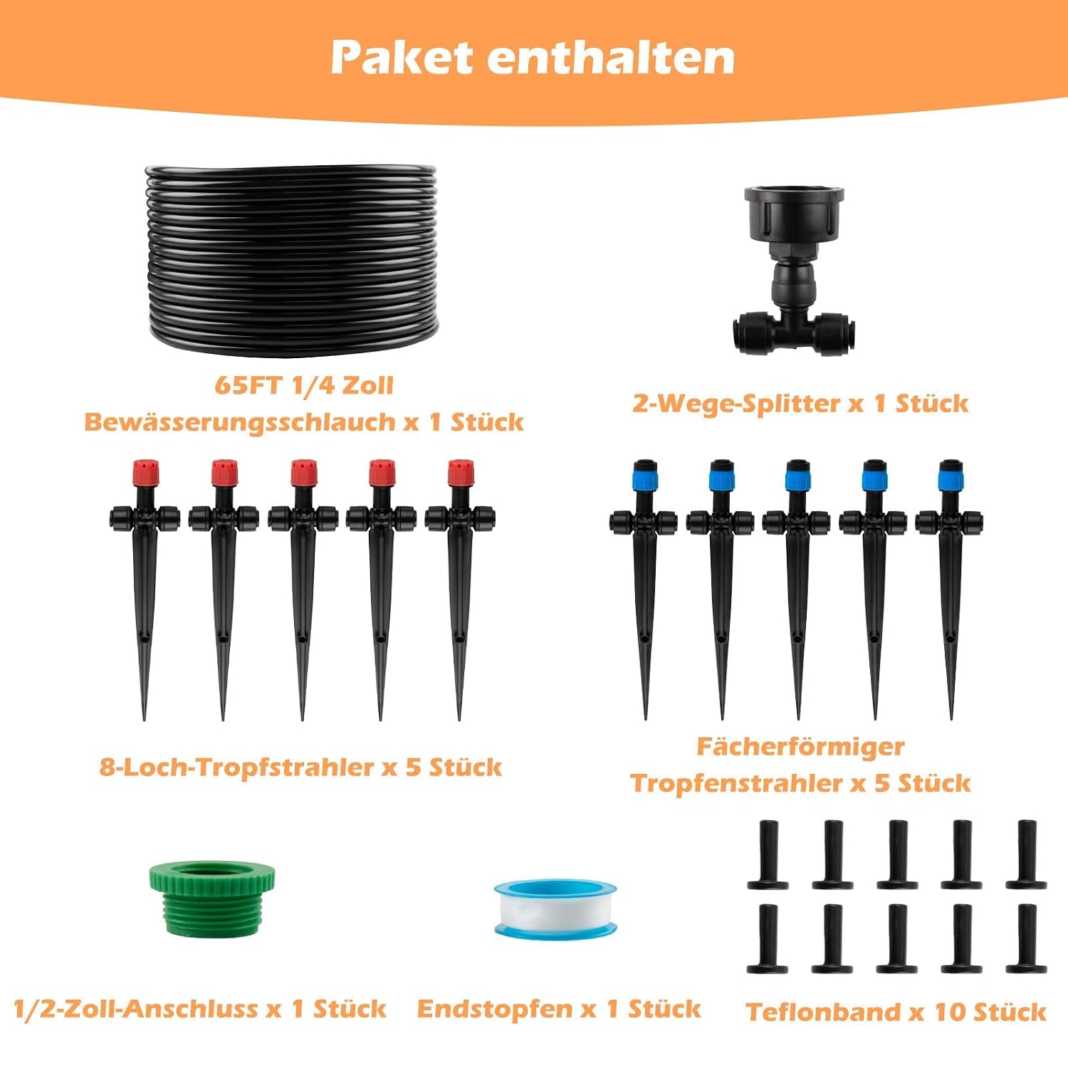 Thumbnail 6 de Bewässerungssystem Garten 20M – DIY Tropf- und Nebelbewässerung mit Micro Drip, 3 Modi