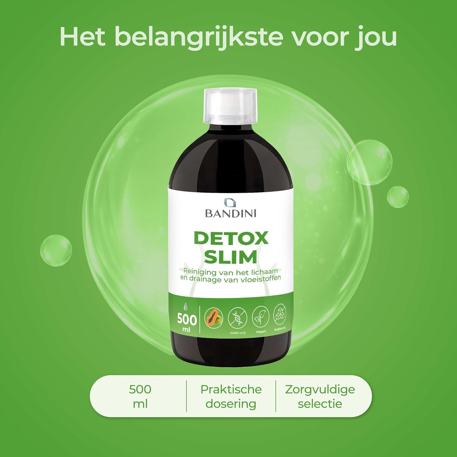 Detalle 2 de BANDINI DETOX SLIM vloeibaar supplement met 7 plantenextracten, 500 ml
