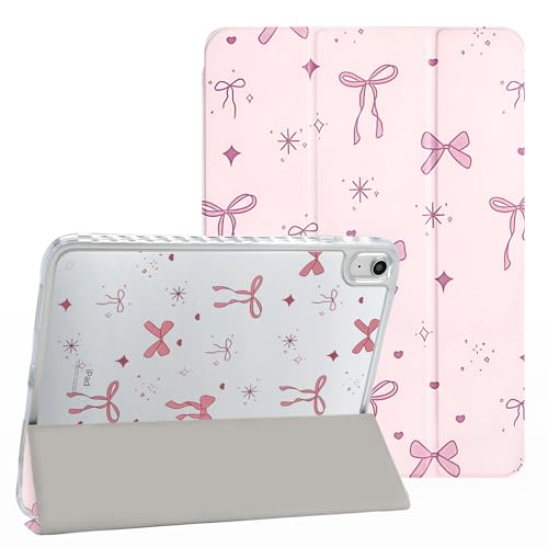 Detalle de Fycyko Étui avec Nœud pour iPad 11" (Gén. 11) et iPad 10e (10,9") - Motif Rose & Porte-crayon