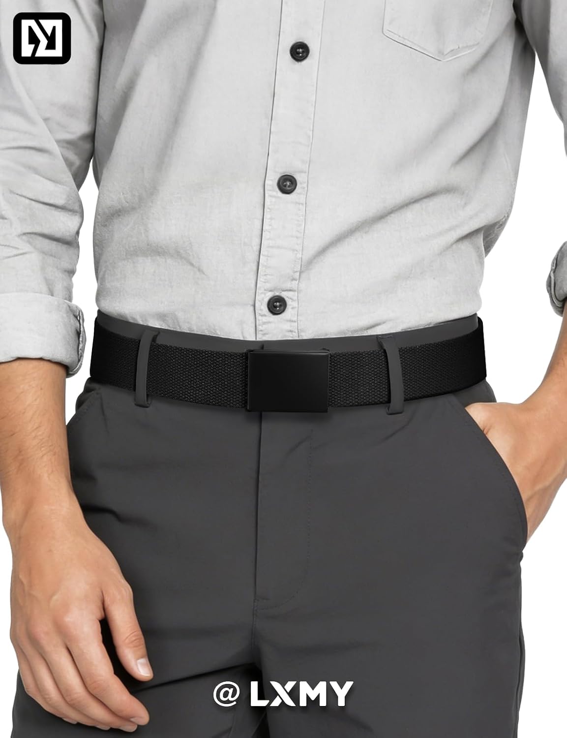 Detalle 2 de LXMY Gürtel Herren Stufenlos 135 cm