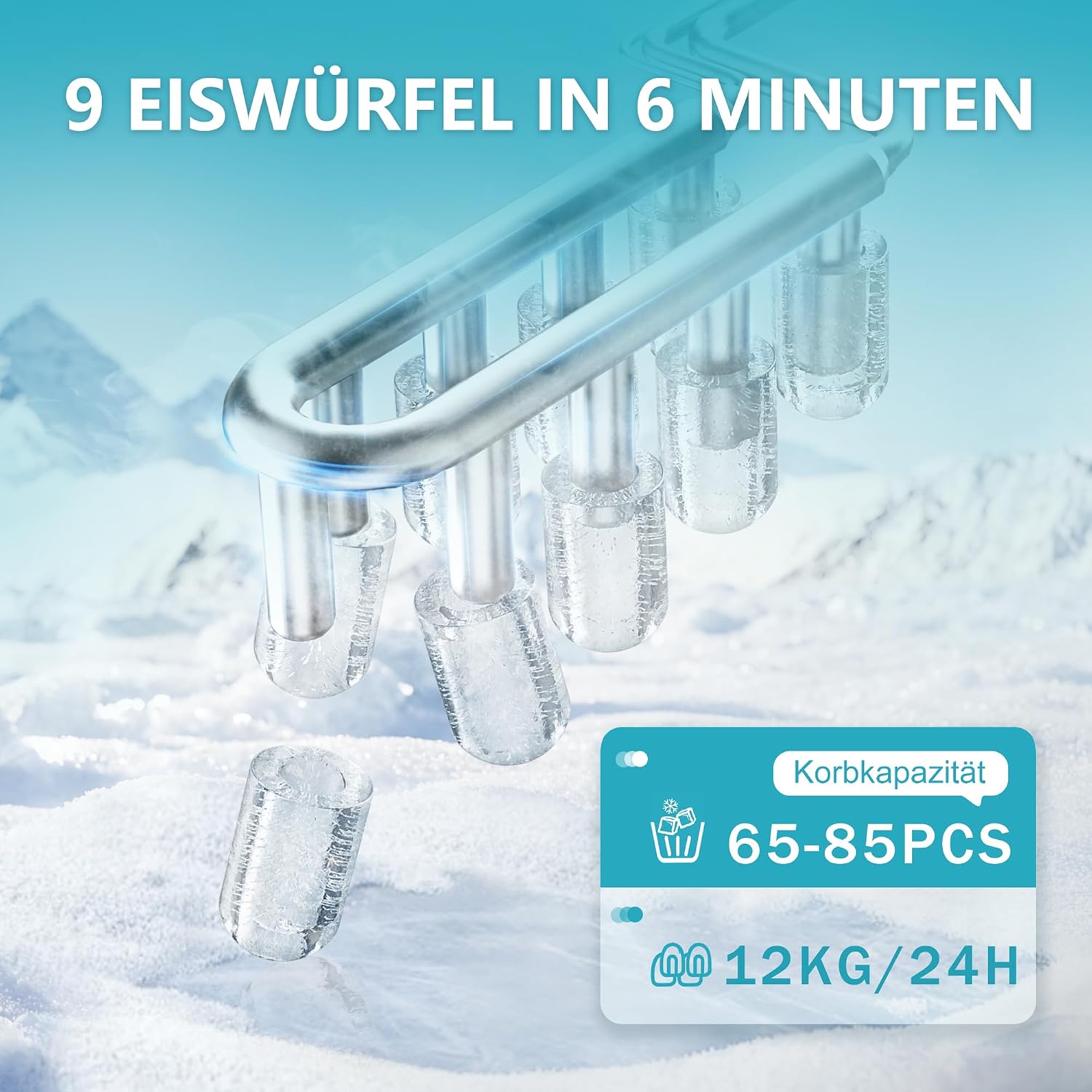 Thumbnail 3 de EUHOMY Eiswürfelmaschine Klein 9 Würfel