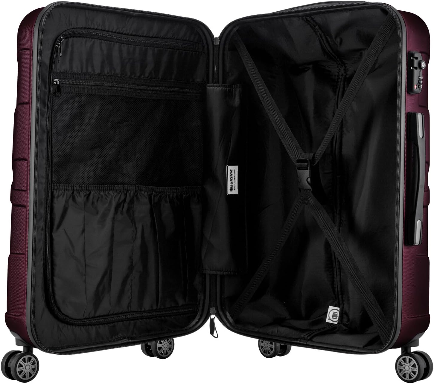 Detalle de SUITLINE Trolley Cabine Extensible en ABS 100% – Valise rigide avec compartiment pour ordinateur portable (55 cm, 38 L, Burgund)