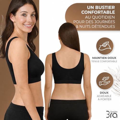 Detalle de UnsichtBra Soutien-gorge sans armature en microfibre – Bralette sans coutures et sans crochets (wellbra_SSS, M)