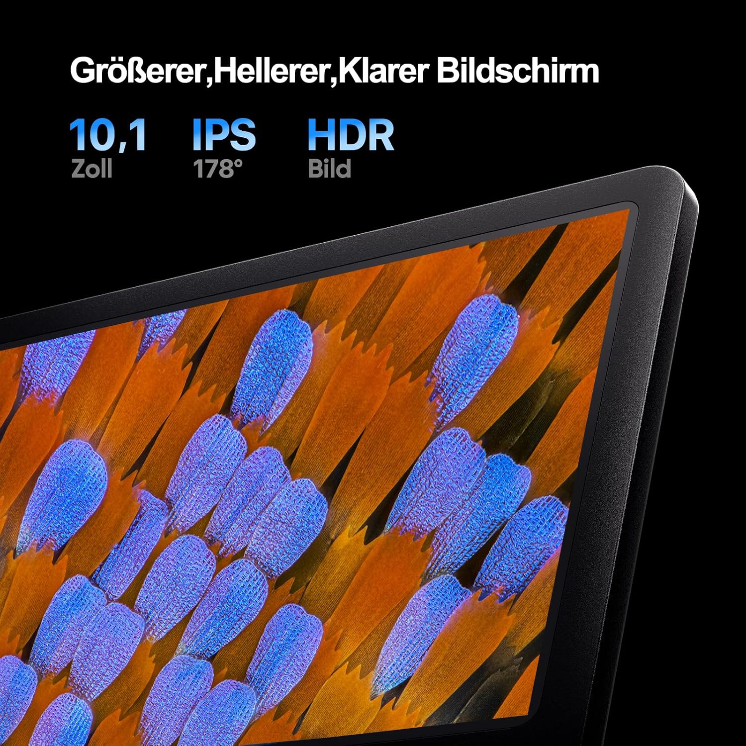 Detalle de TOMLOV DM602 Pro 10,1 Zoll Mikroskop mit 3 Objektiven – 2K HDMI, 144 LED Ringlicht, 64GB Karte, Stativ, USB/TV-Kompatibel