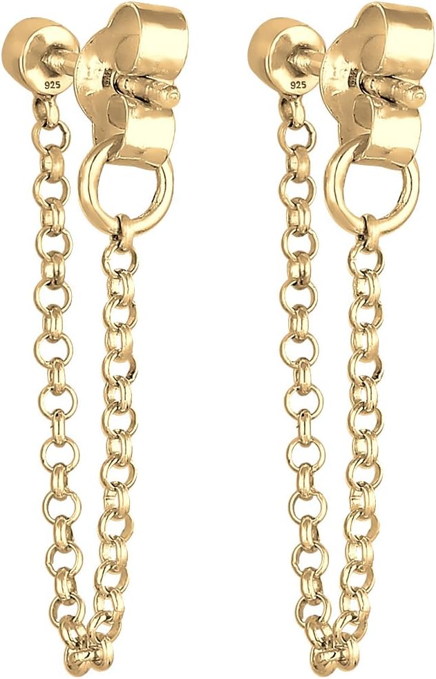 Detalle 2 de Elli Ohrringe Ohrstecker Kette Geo mit 925 Silber