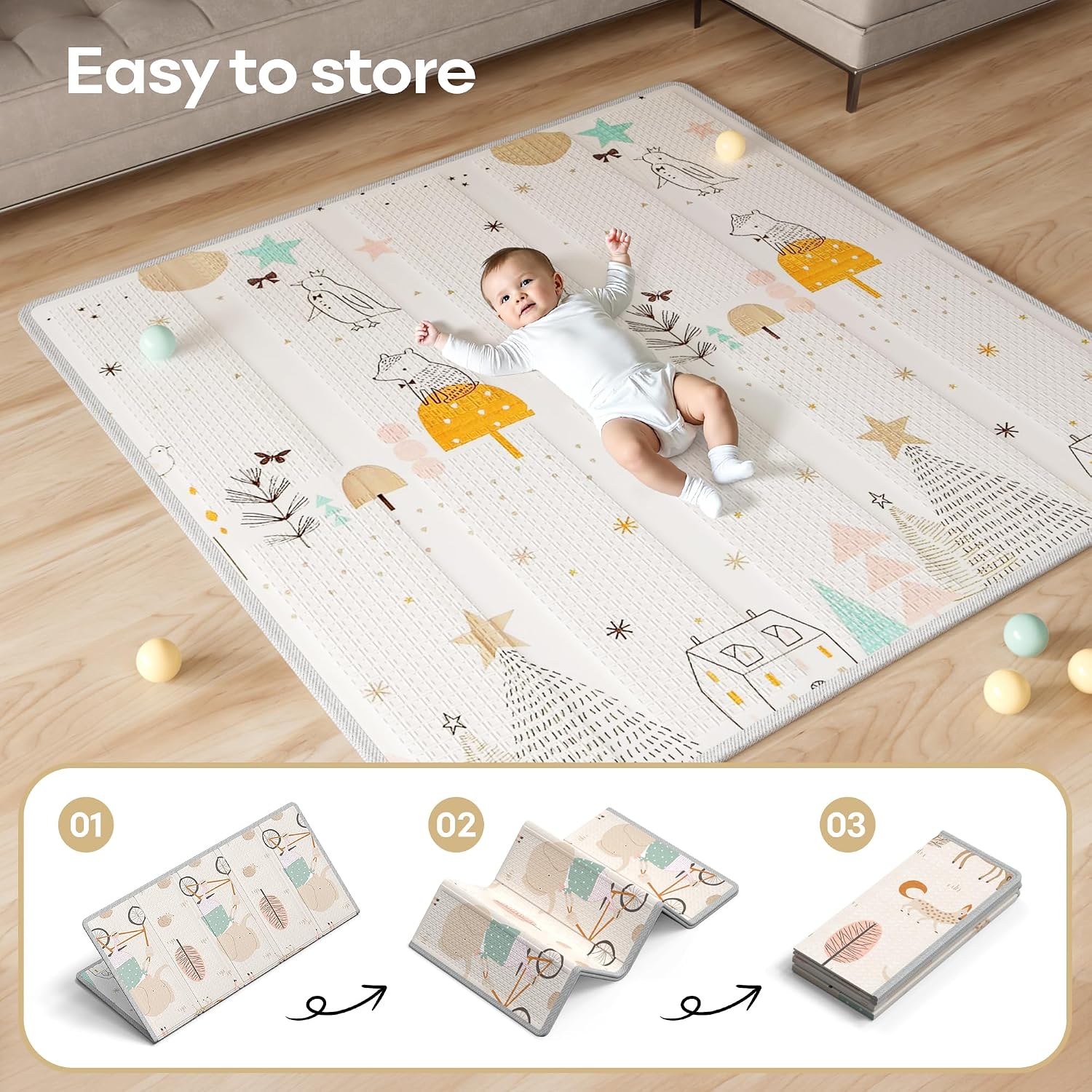 Thumbnail 3 de Lertantri Laufstall Baby 150×150 cm – XXL Laufgitter mit Spielmatte, atmungsaktivem Netz und Saugnäpfen