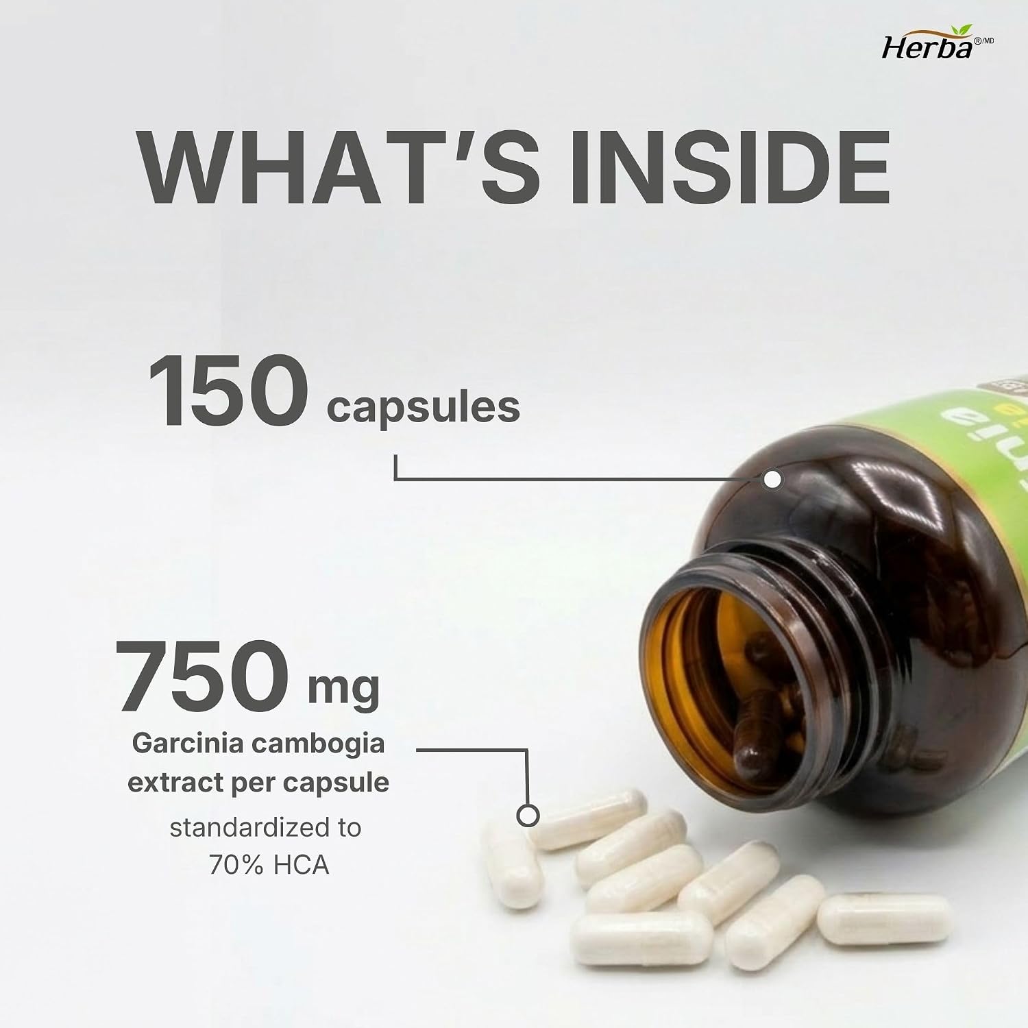 Thumbnail 6 de Herba Garcinia Cambogia Extract, 150 Capsules, 70% HCA, Vegan