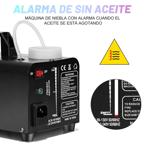 Thumbnail 6 de TAKRINK Máquina de Humo 900W Automática con 8 LED RGB y mando inalámbrico