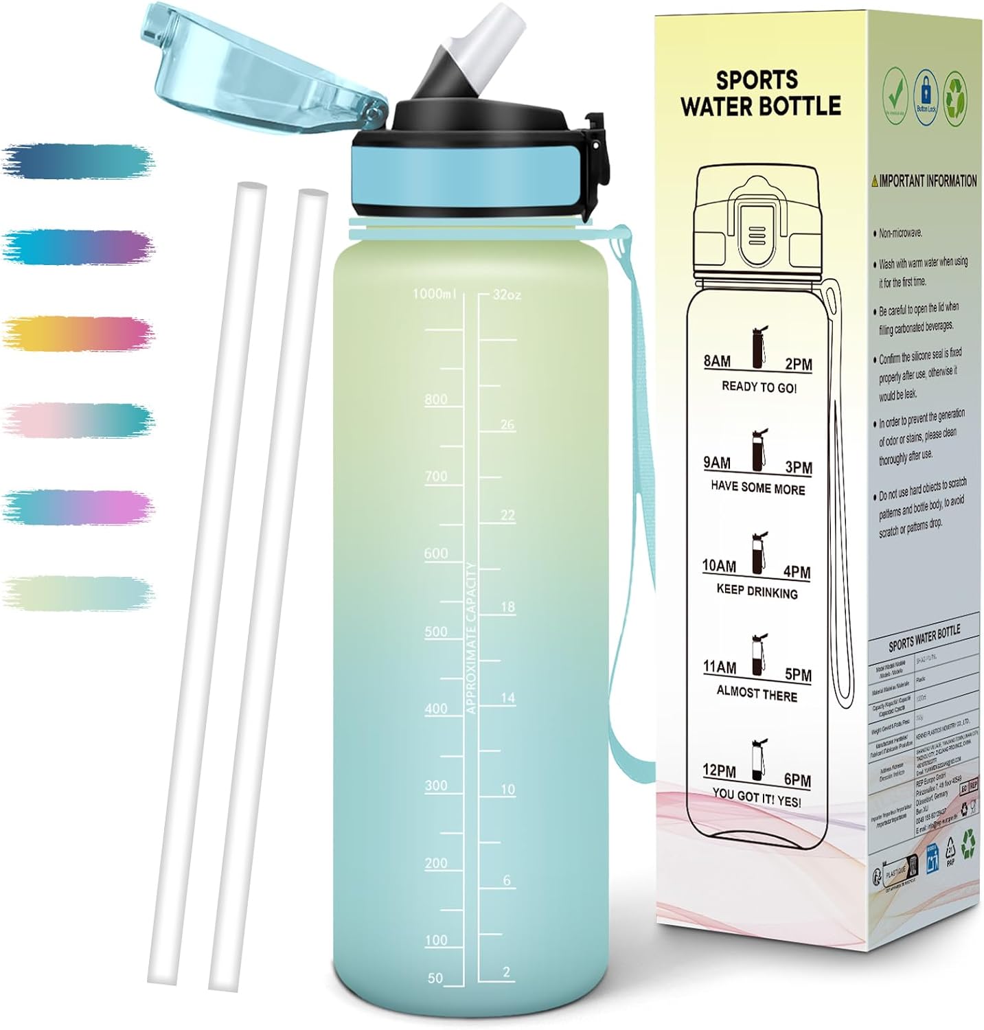 Detalle de Mulbijeo Gourde 1L réutilisable pour sport