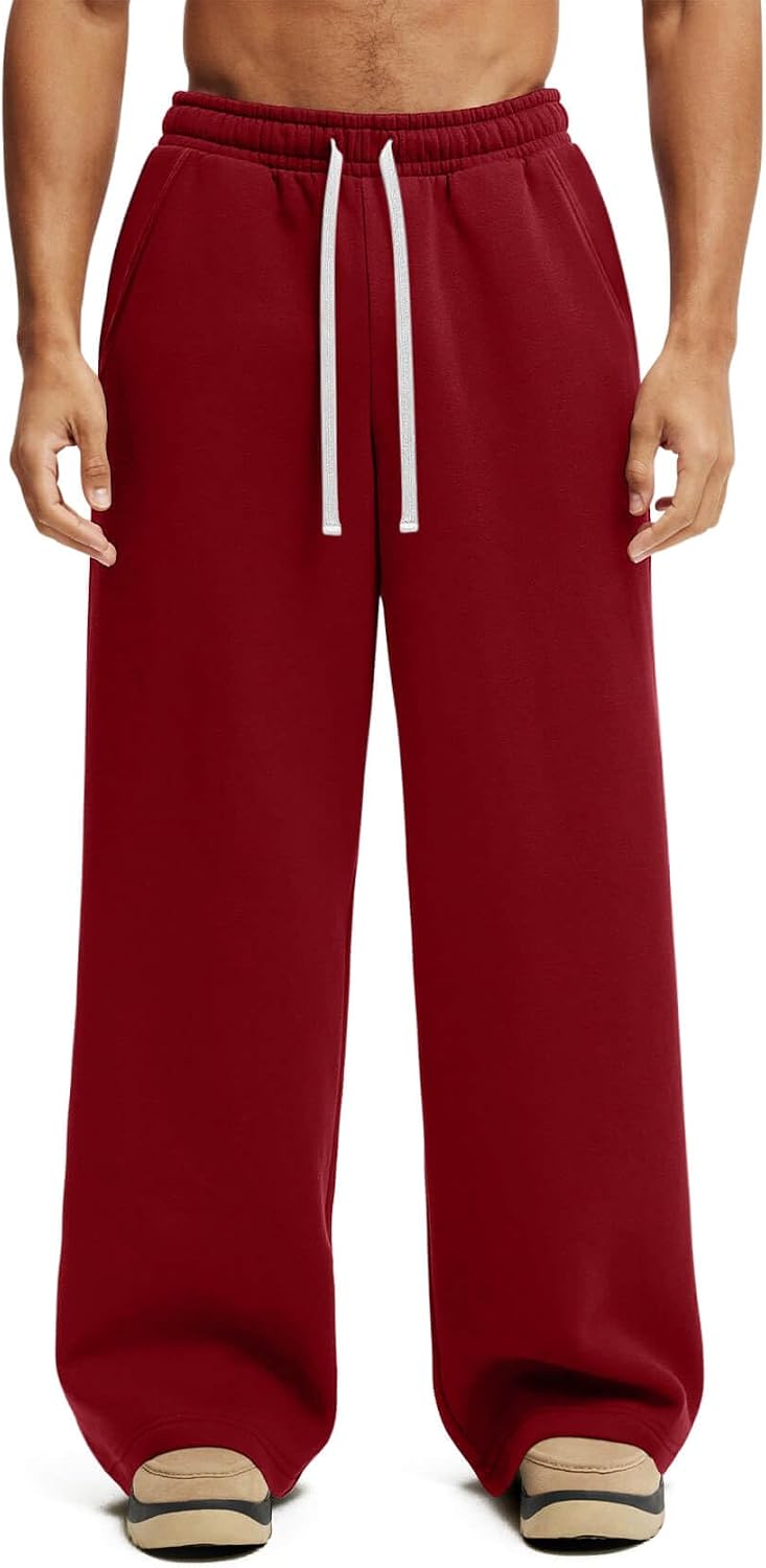 Detalle de HeSaYep Men's Fleece Lined Sweatpants — Baggy Lounge Pants
