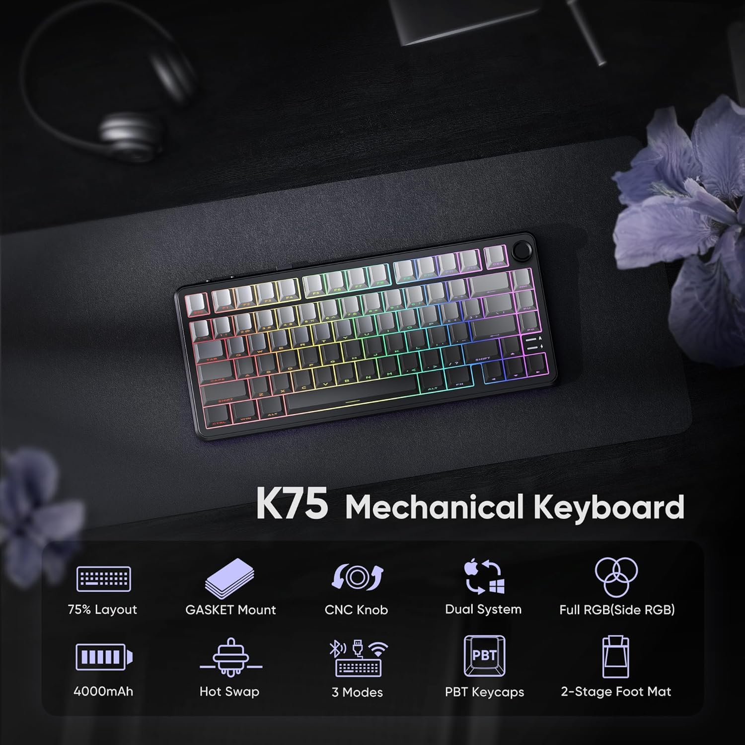 Thumbnail 1 de RedThunder K75 Wireless Mechanical Keyboard