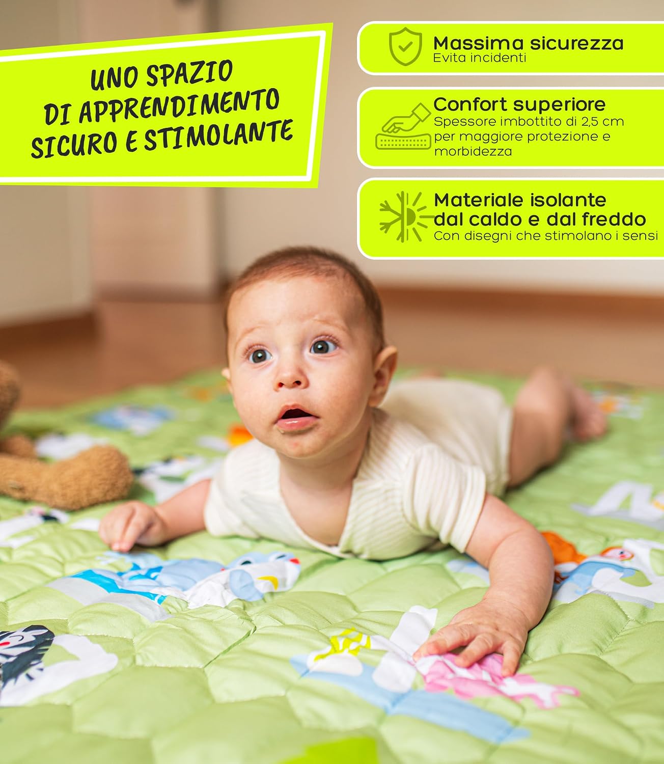 Thumbnail 3 de Tappeto Gioco Pieghevole VALBABY 127x127 cm: morbido, antiscivolo e lavabile per neonato e gattonamento