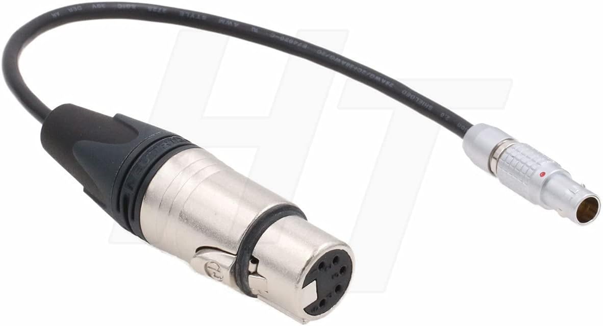 HangTon XLR 5 Pin to 6 Pin Microphone Preamplifier Cable for ARRI Alexa Mini LF (30 cm)
